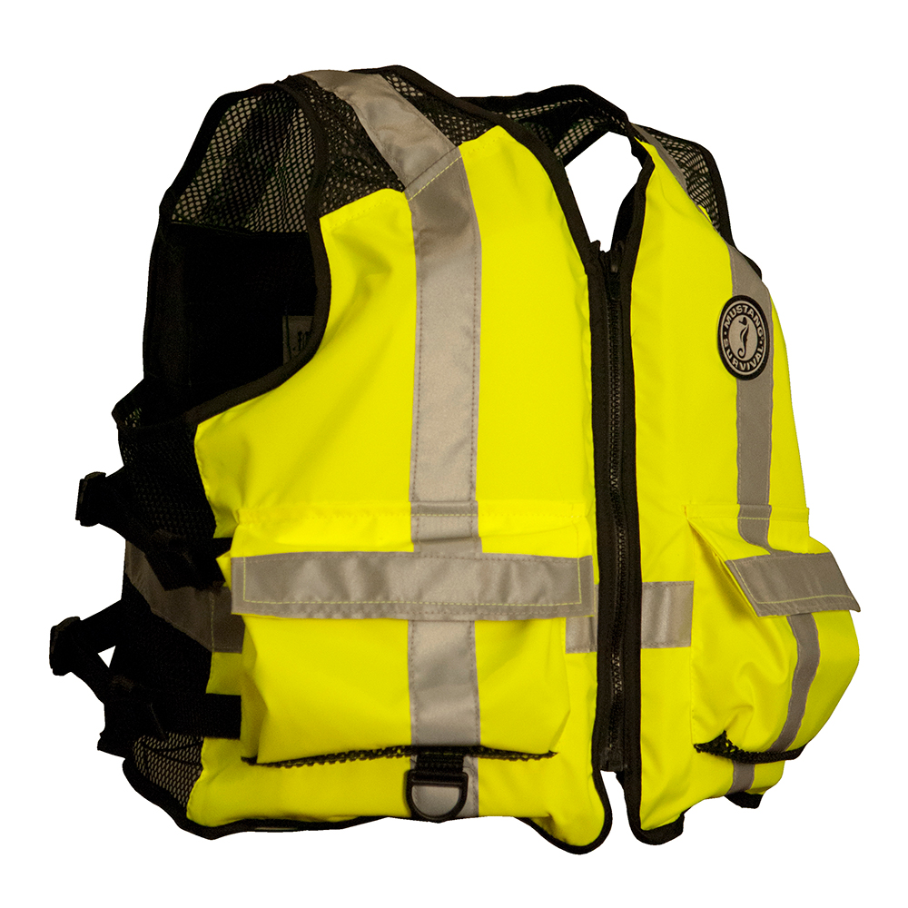 image for Mustang High Visibility Industrial Mesh Vest – Fluorescent Yellow/Green/Black – 4XL/5XL