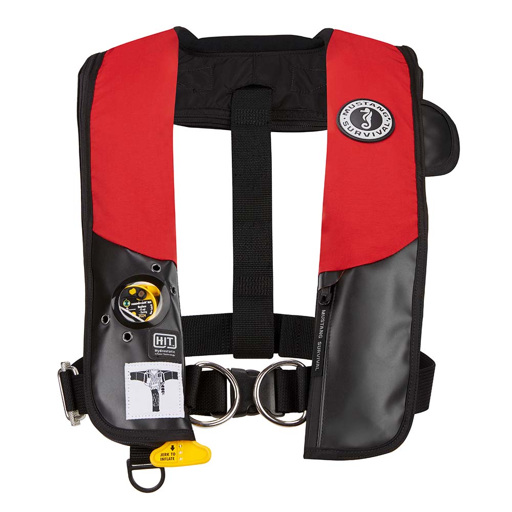 image for Mustang HIT Hydrostatic Inflatable PFD w/Sailing Harness – Red/Black – Automatic/Manual