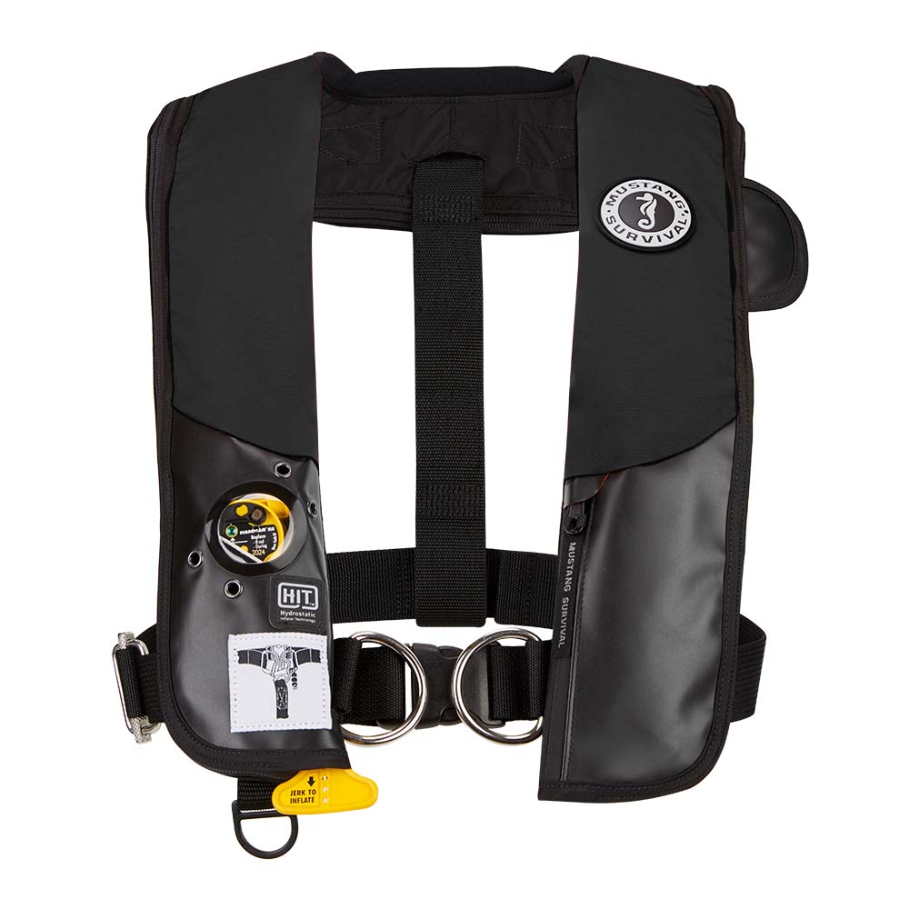 image for Mustang HIT Hydrostatic Inflatable PFD w/Sailing Harness – Black – Automatic/Manual