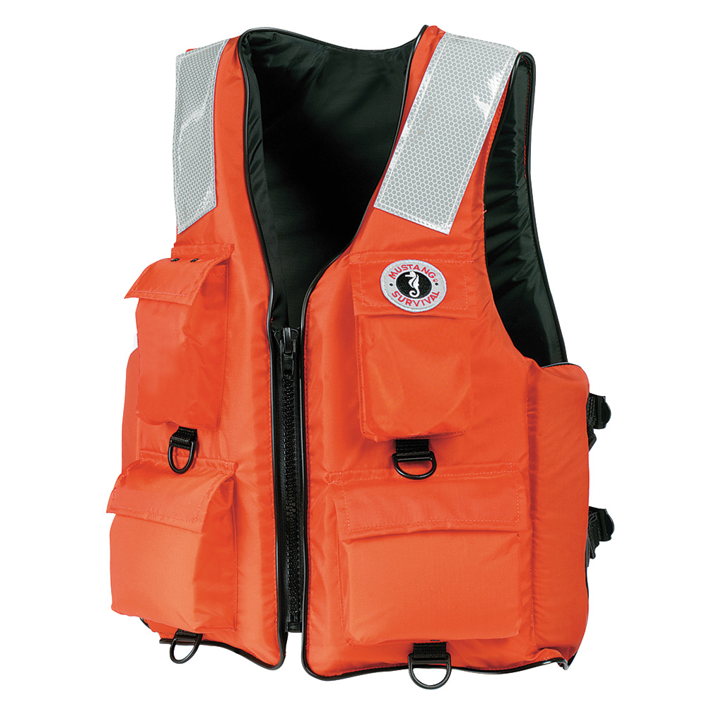image for Mustang 4-Pocket Flotation Vest – Orange – Medium