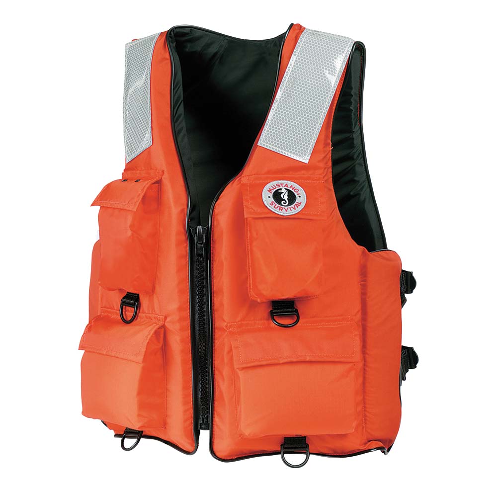 image for Mustang 4-Pocket Flotation Vest – Orange – 3XL – 7XL
