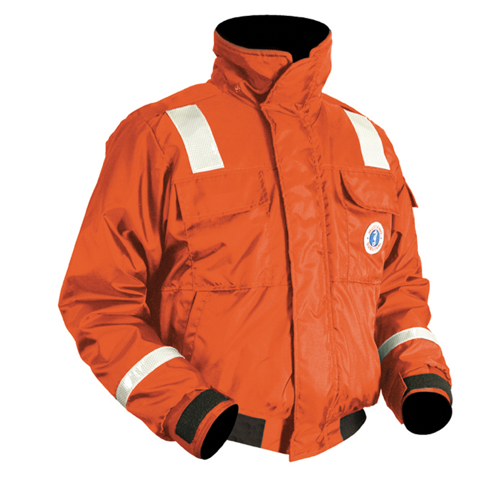image for Mustang Classic Flotation Bomber Jacket w/Reflective Tape – Orange – Small