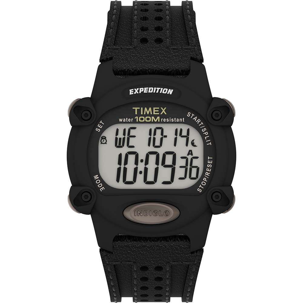 image for Timex Expedition Chrono 39mm Watch – Black Leather Strap