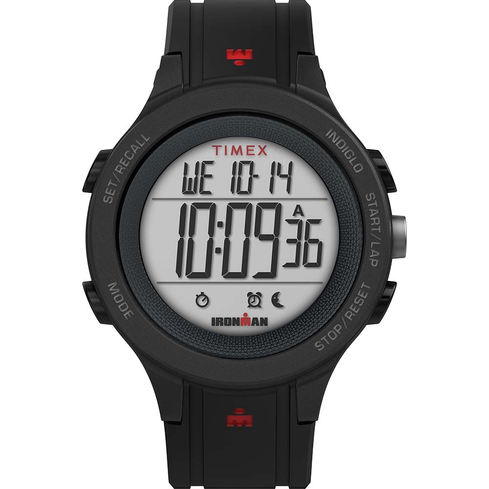 image for Timex IRONMAN® T200 42mm Watch – Silicone Strap – Black/Red
