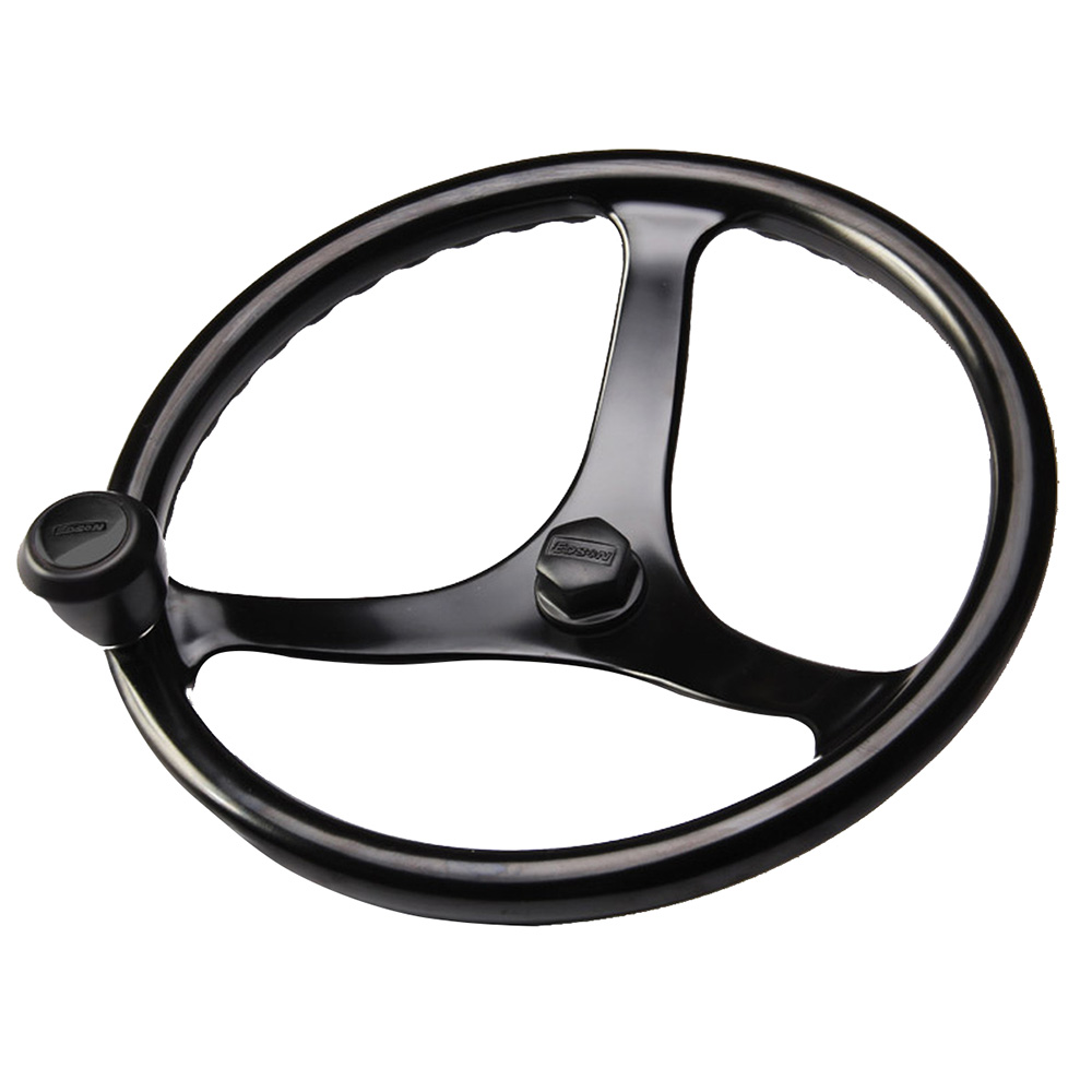 image for Edson Power Wheel Black w/Black Nut & Black Knob – 14.5″