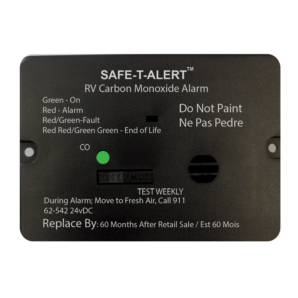 image for Safe-T-Alert 62 Series Black Carbon Monoxide Alarm – 24V – Flush Mount