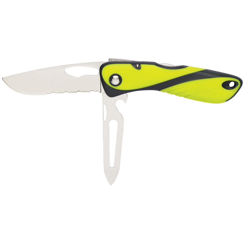 image for Wichard Offshore Knife – Serrated Blade – Shackler/Spike – Fluorescent