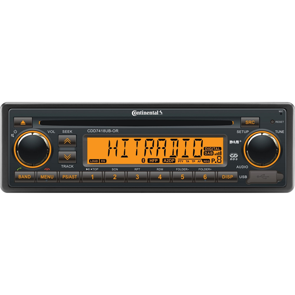 image for Continental Stereo w/CD/AM/FM/BT/USB/DAB+/DMB- Harness Included – 12V