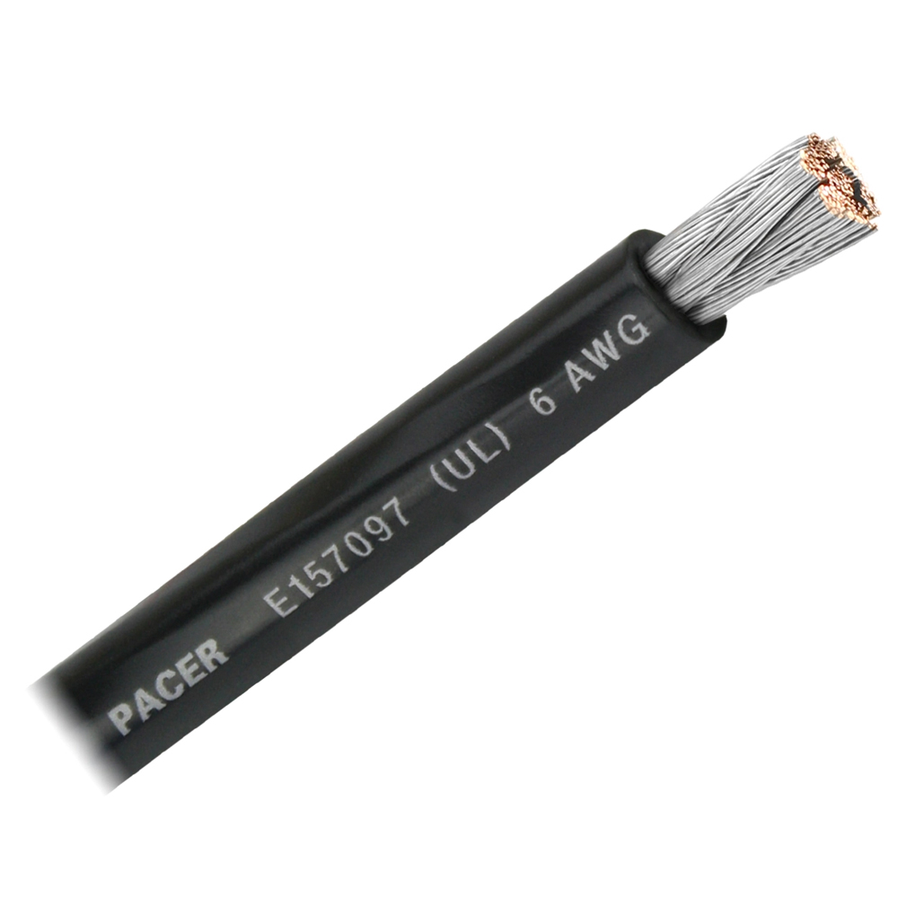 Pacer Black 6 AWG Battery Cable - Sold By The Foot - WUL6BK-FT