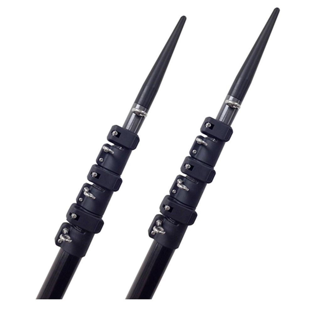 image for Lee's Tackle 16' Telescoping Carbon Fiber Outrigger Poles Sleeved f/TACO Bases