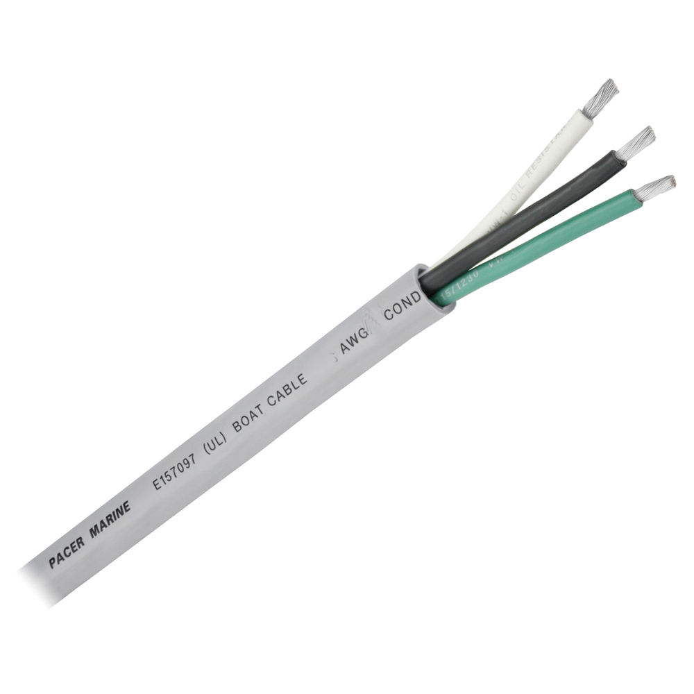 image for Pacer 10/3 AWG Round Cable – Black/Green/White – 250'