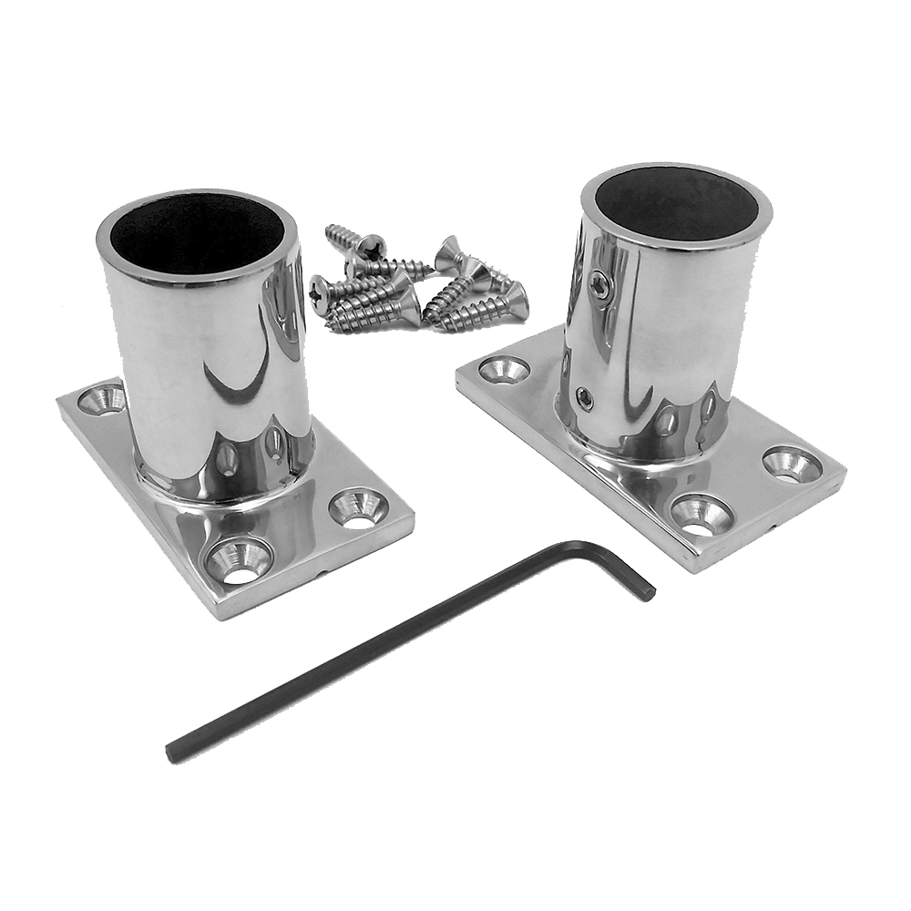 image for NavPod Stainless Steel Feet f/1.25″ Diameter AngleGuards or Stanchion Kits (Rectangular Base) w/Hardware