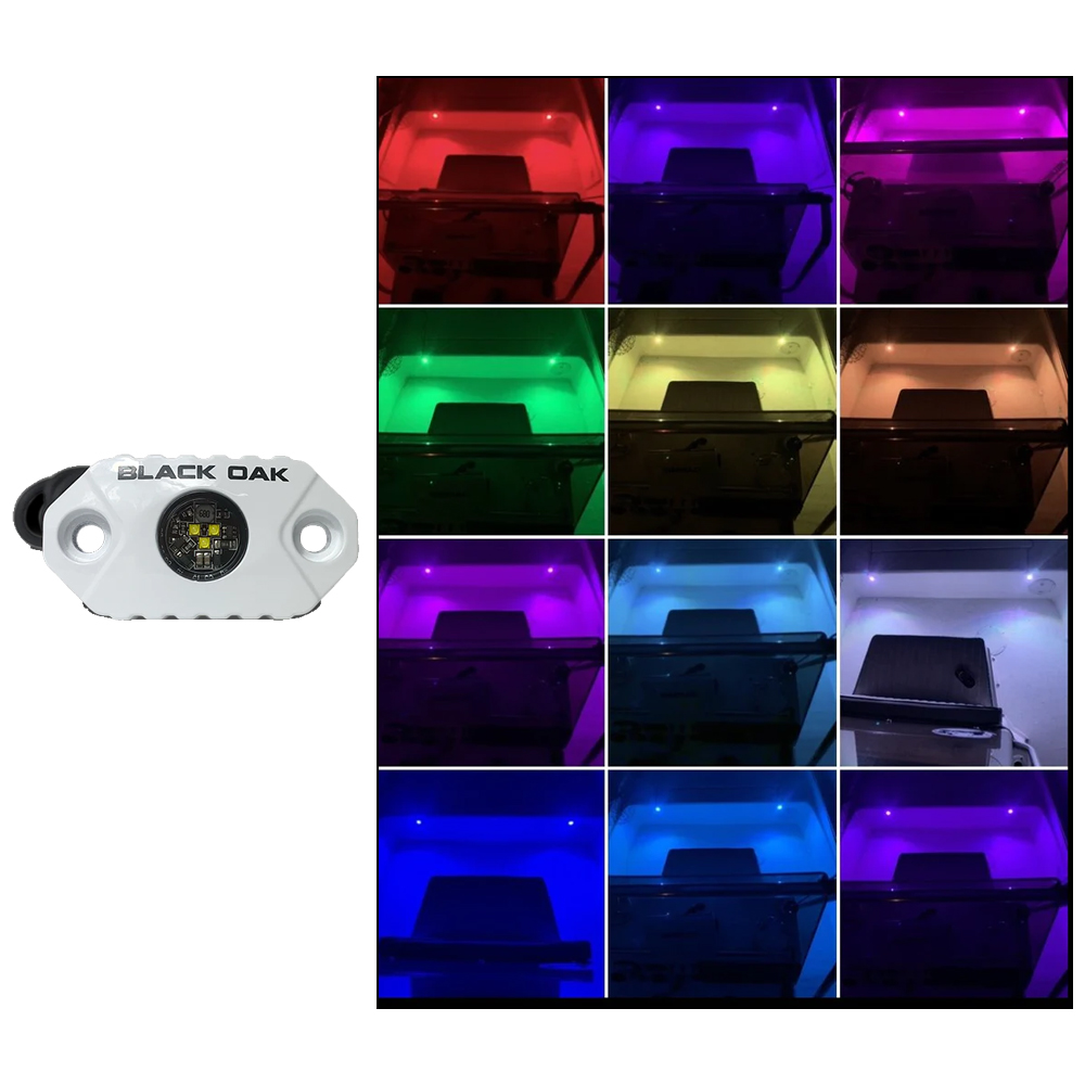 image for Black Oak Rock Accent Light – RGB – White Housing