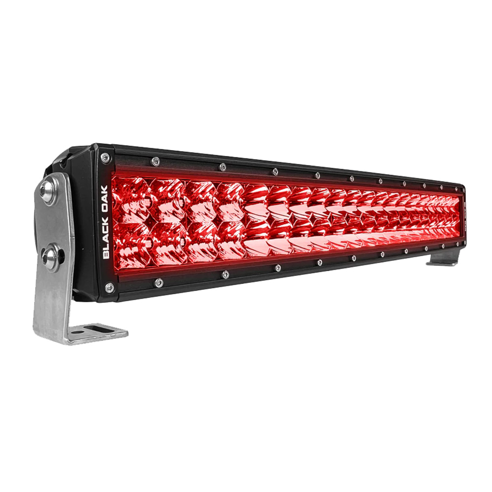 image for Black Oak Curved Double Row Combo Red Predator Hunting 20″ Light Bar – Black