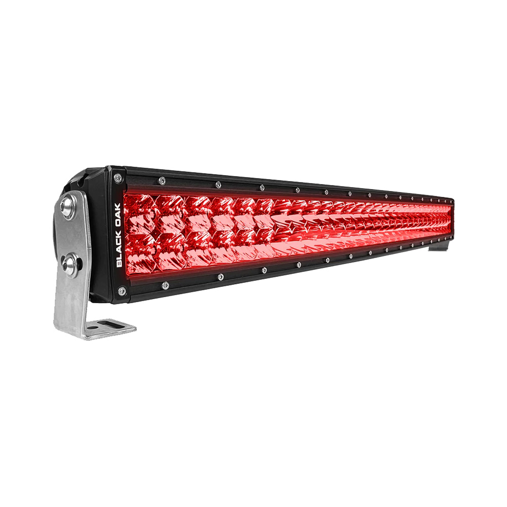 image for Black Oak Curved Double Row Combo Red Predator Hunting 30″ Light Bar – Black