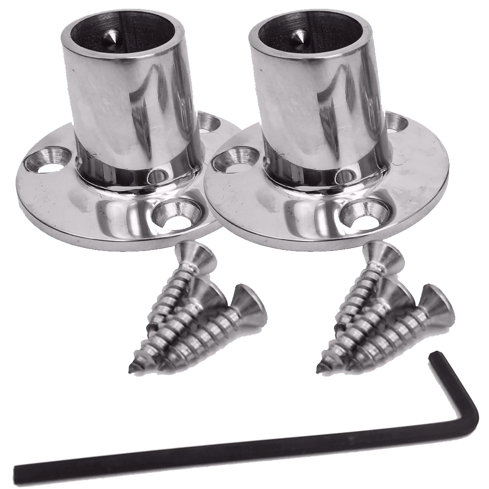 image for NavPod Feet Pair Kit – Stainless Steel Feet for 1″ Diameter Tubing (Circular Base)