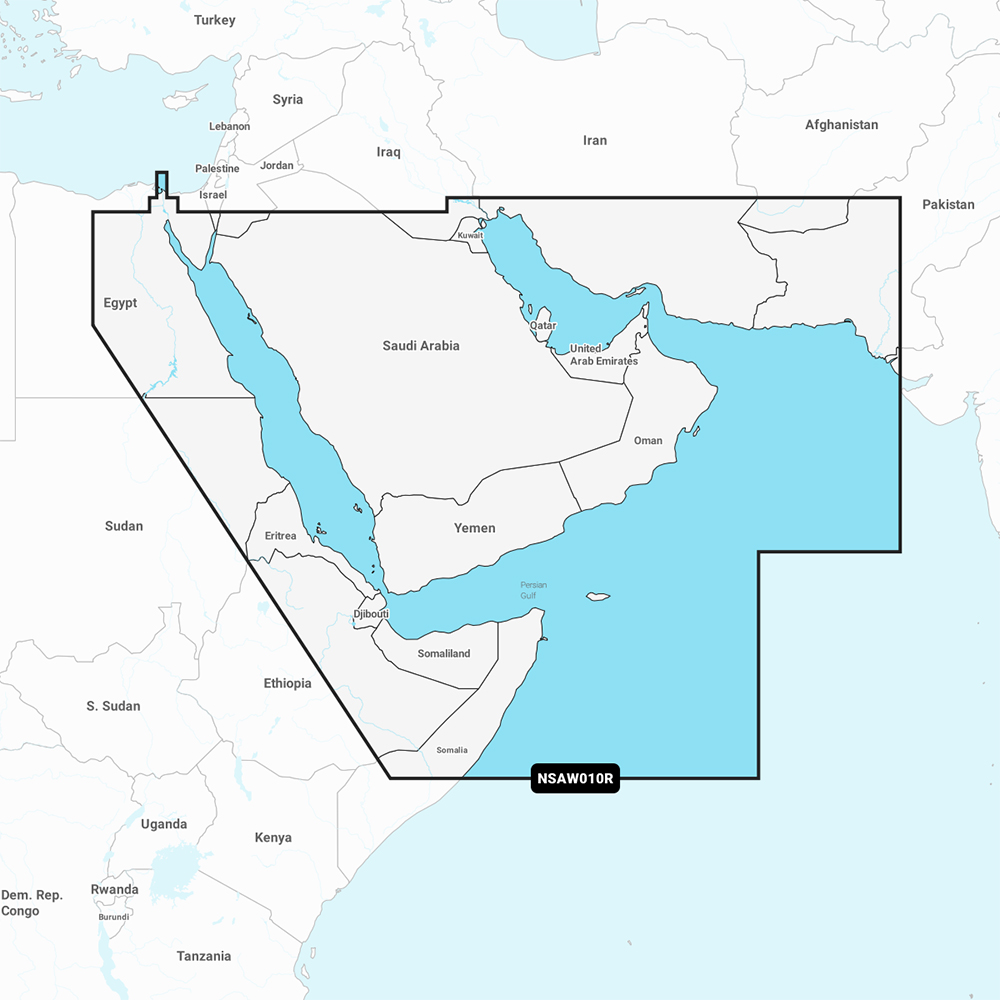 image for Garmin Navionics+ NSAW010R – The Gulf & Red Sea – Marine Chart