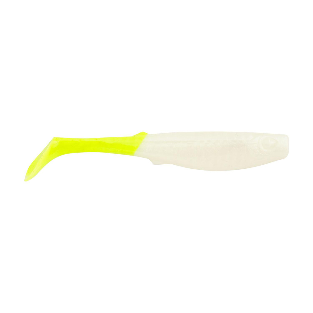 Berkley Gulp! Alive!&reg; Paddleshad - 4&quot; - Pearl White/Chartreuse - Half Pint Container CD-96463