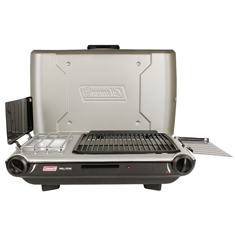 image for Coleman Deluxe Tabletop Propane 2-in-1 Grill/Stove – 2 Burner