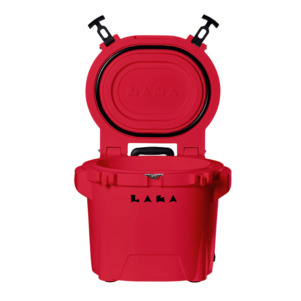 image for LAKA Coolers 30 Qt Cooler w/Telescoping Handle & Wheels – Red