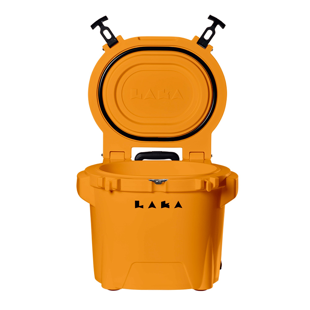 image for LAKA Coolers 30 Qt Cooler w/Telescoping Handle & Wheels – Orange