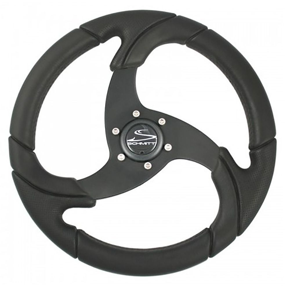 image for Schmitt Marine Folletto 14.2″ Wheel – Black Polyurethane – 3/4″ Tapered Shaft w/Black Center Cap