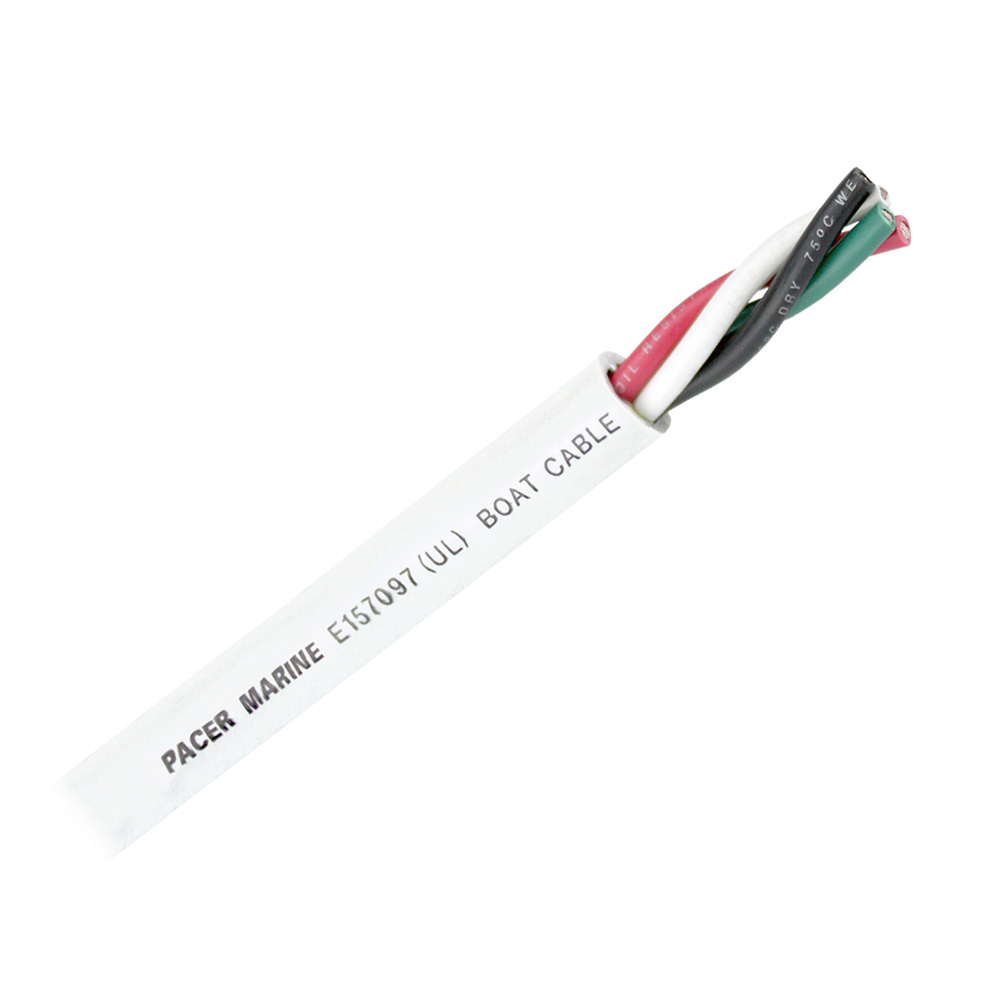 image for Pacer Round 4 Conductor Cable – 100' – 16/4 AWG – Black, Green, Red & White