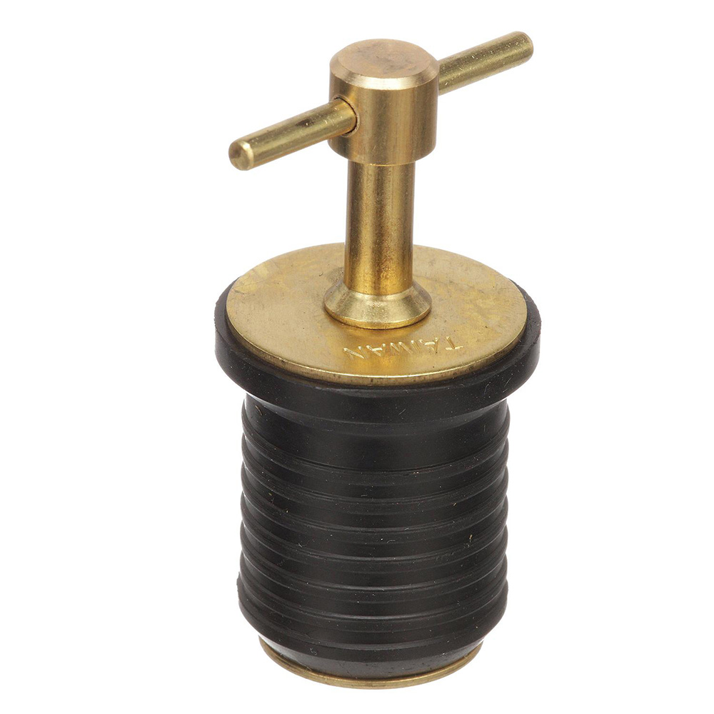 Attwood T-Handle Brass Drain Plug - 1&quot; Diameter CD-98114