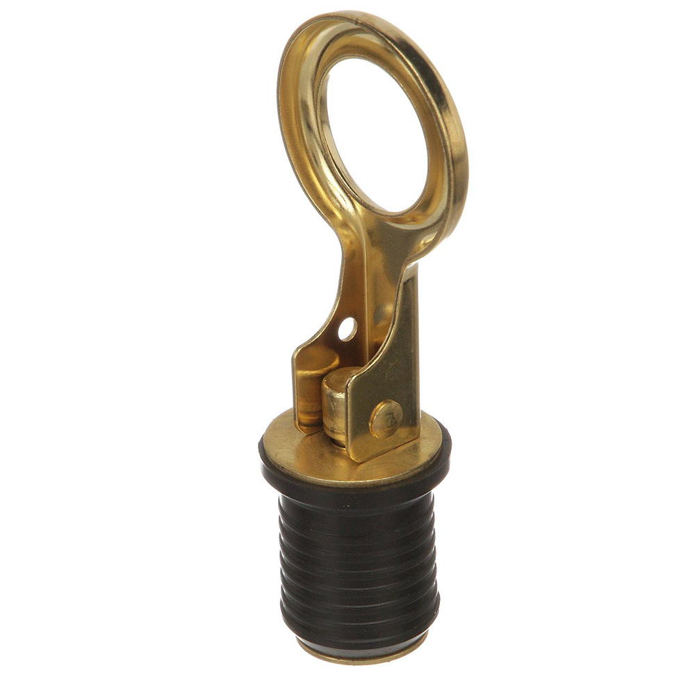 Attwood Snap-Handle Brass Drain Plug - 1&quot; Diameter CD-98116