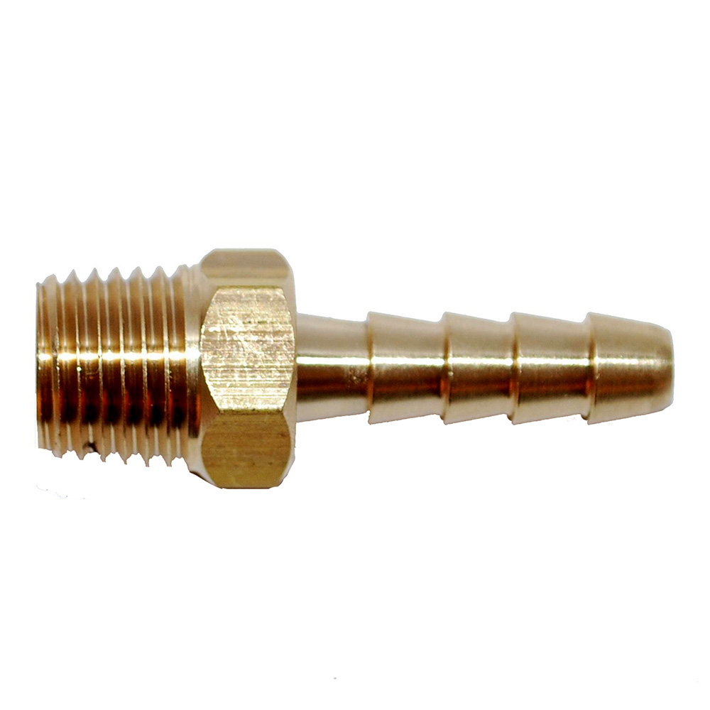Attwood Universal Brass Fuel Hose Fitting - 1/4&quot; NPT x 3/8&quot; Barb CD-98326