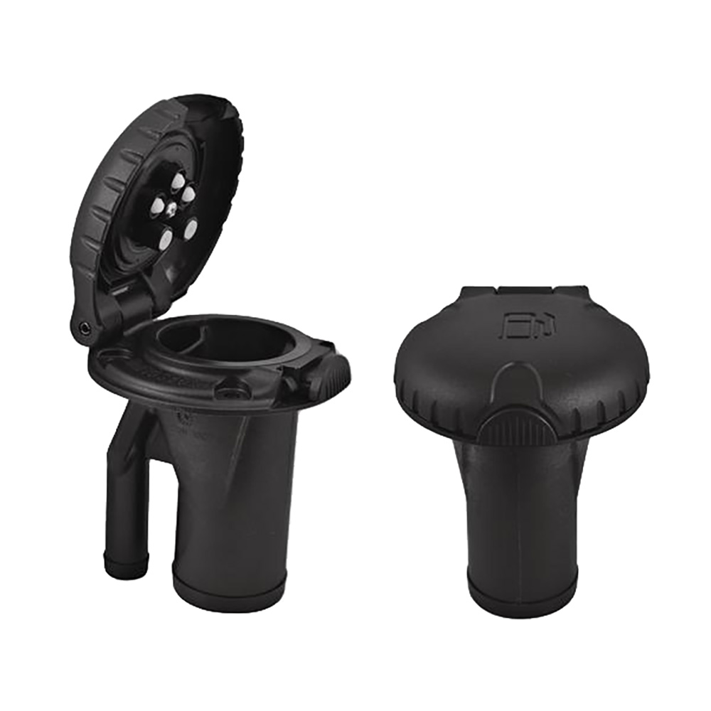 image for Attwood Deck Fill f/Pressure Relief Systems – Straight Body & Scalloped Black Plastic Cap