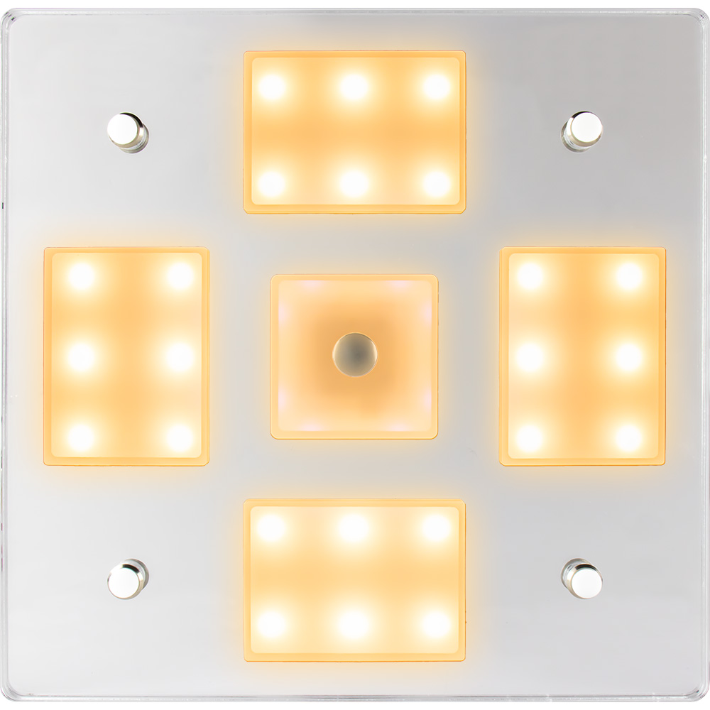 image for Sea-Dog Square LED Mirror Light w/On/Off Dimmer – White & Blue