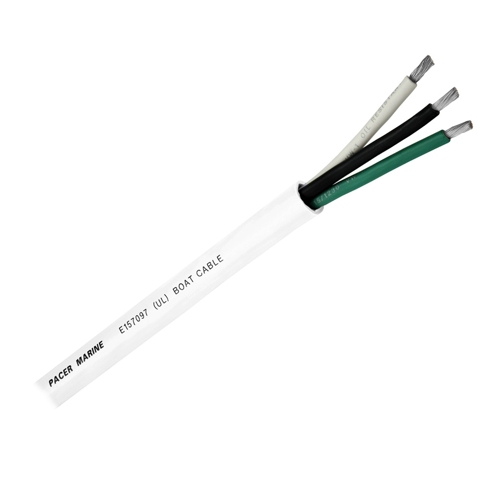 image for Pacer Round 3 Conductor Cable – 100' – 16/3 AWG – Black, Green & White