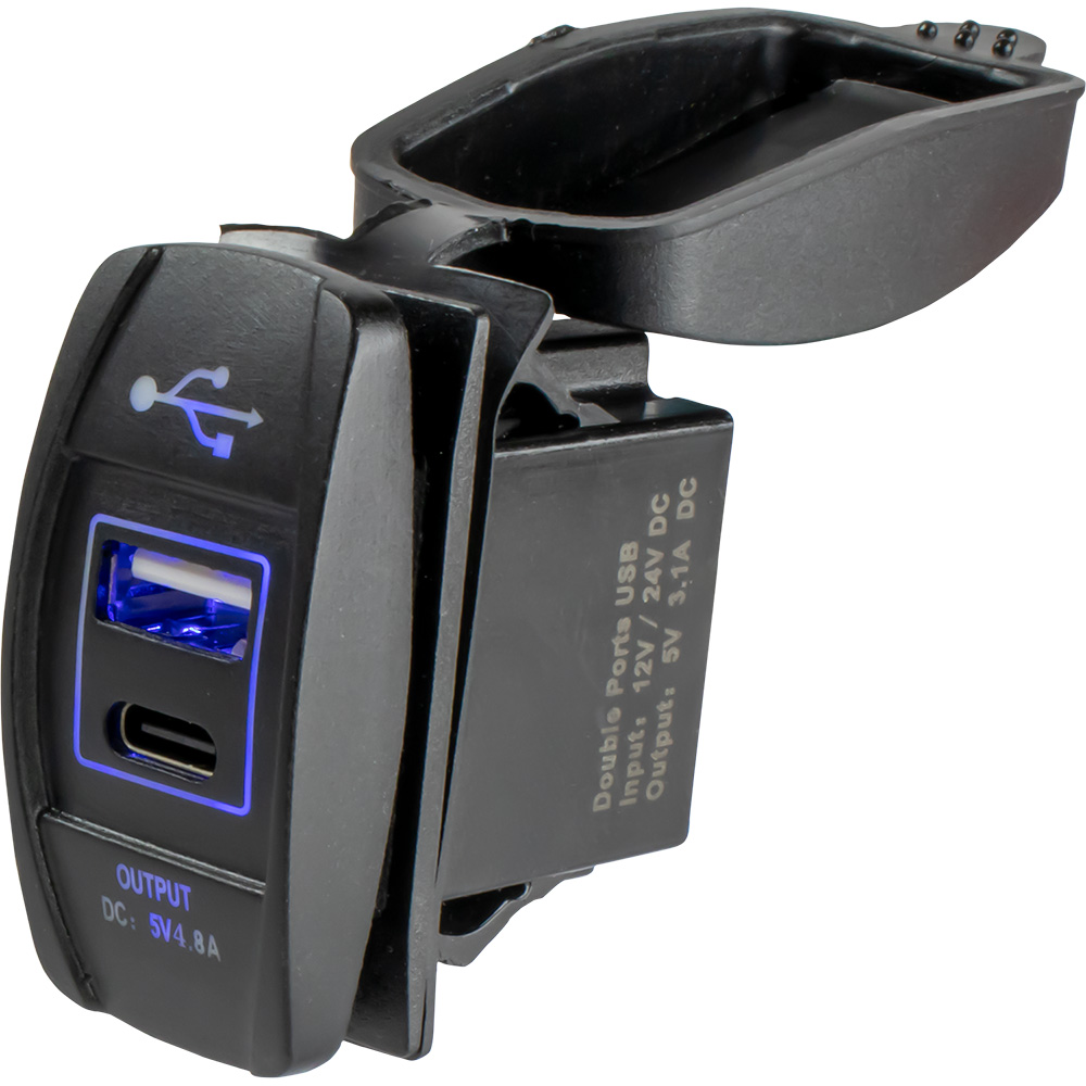 image for Sea-Dog USB & USB-C Rocker Switch Style Power Socket