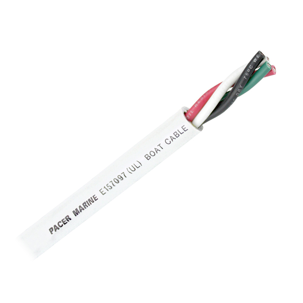 image for Pacer Round 4 Conductor Cable – 100' – 14/4 AWG – Black, Green, Red & White