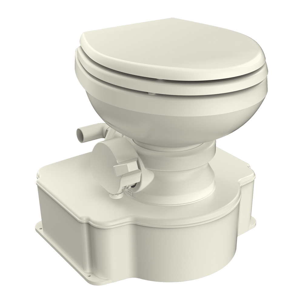 image for Dometic Bone M65 Marine Gravity Toilet – Elongated Seat Size w/Foot Pedal