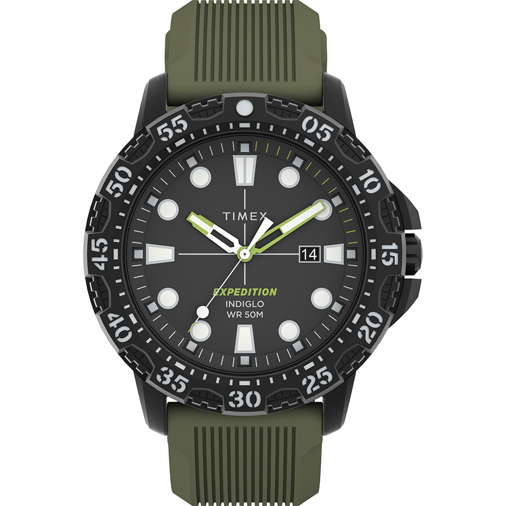 image for Timex Expedition Gallatin – Green Dial & Green Silicone Strap