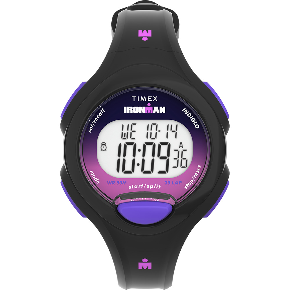 image for Timex Ironman Women's Essentials 30 – Black Case – Purple Button