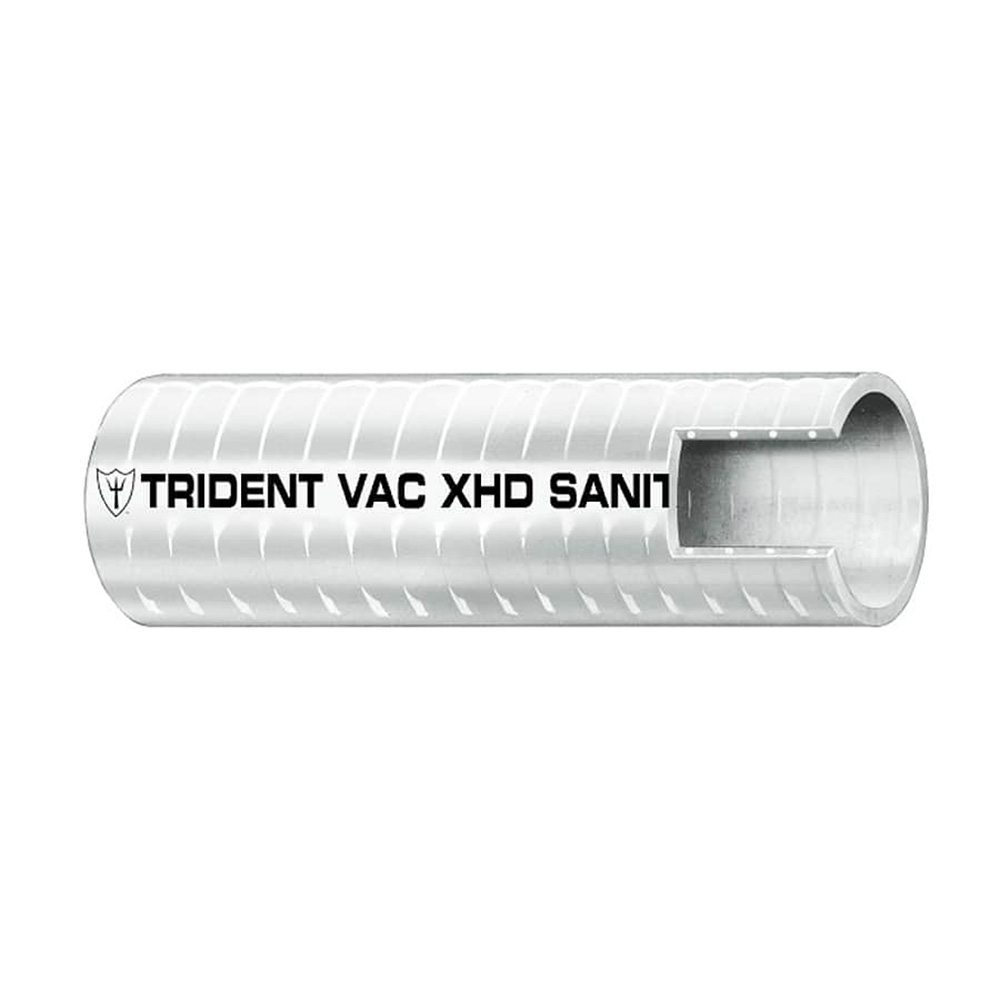 image for Trident Marine 1-1/2″ x 50' Box VAC XHD Sanitation Hose – Hard PVC Helix – White