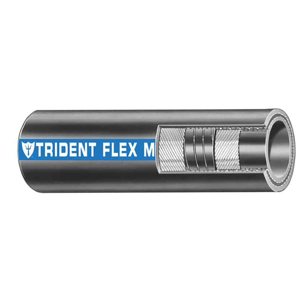image for Trident Marine 1-1/4″ x 50' Coil Flex Marine Wet Exhaust & Water Hose – Black