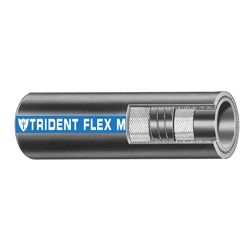 image for Trident Marine 1″ x 50' Coil Flex Marine Wet Exhaust & Water Hose – Black