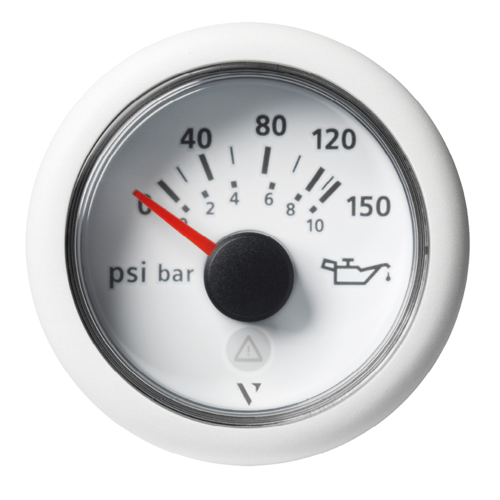 image for Veratron 52mm (2-1/16″) ViewLine Engine Oil Temperature Pressure Gauge – 150 PSI – White Dial & Bezel