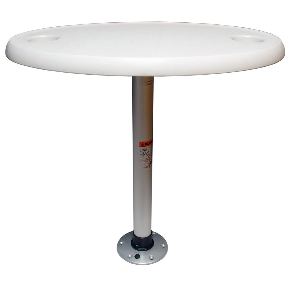 image for Springfield White Oval Table Package – 18″ x 30″ Threadlock