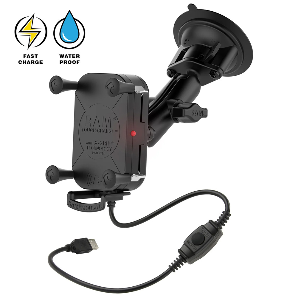 image for RAM Mount RAM Tough-Charge™ 15W Wireless Charging Suction Cup Mount
