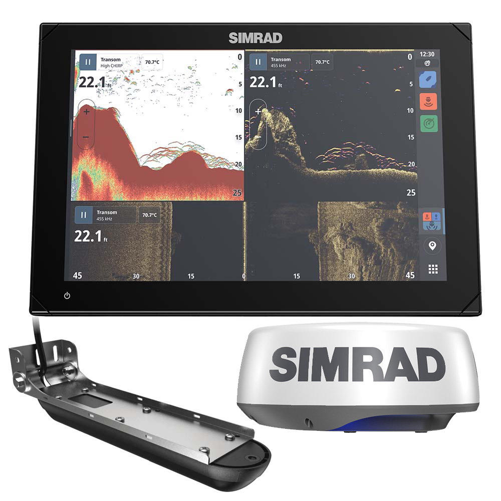 image for Simrad NSX™ 3012 Radar Bundle – HALO20+ Radar Dome & Active Imaging™ 3-in-1 Transducer