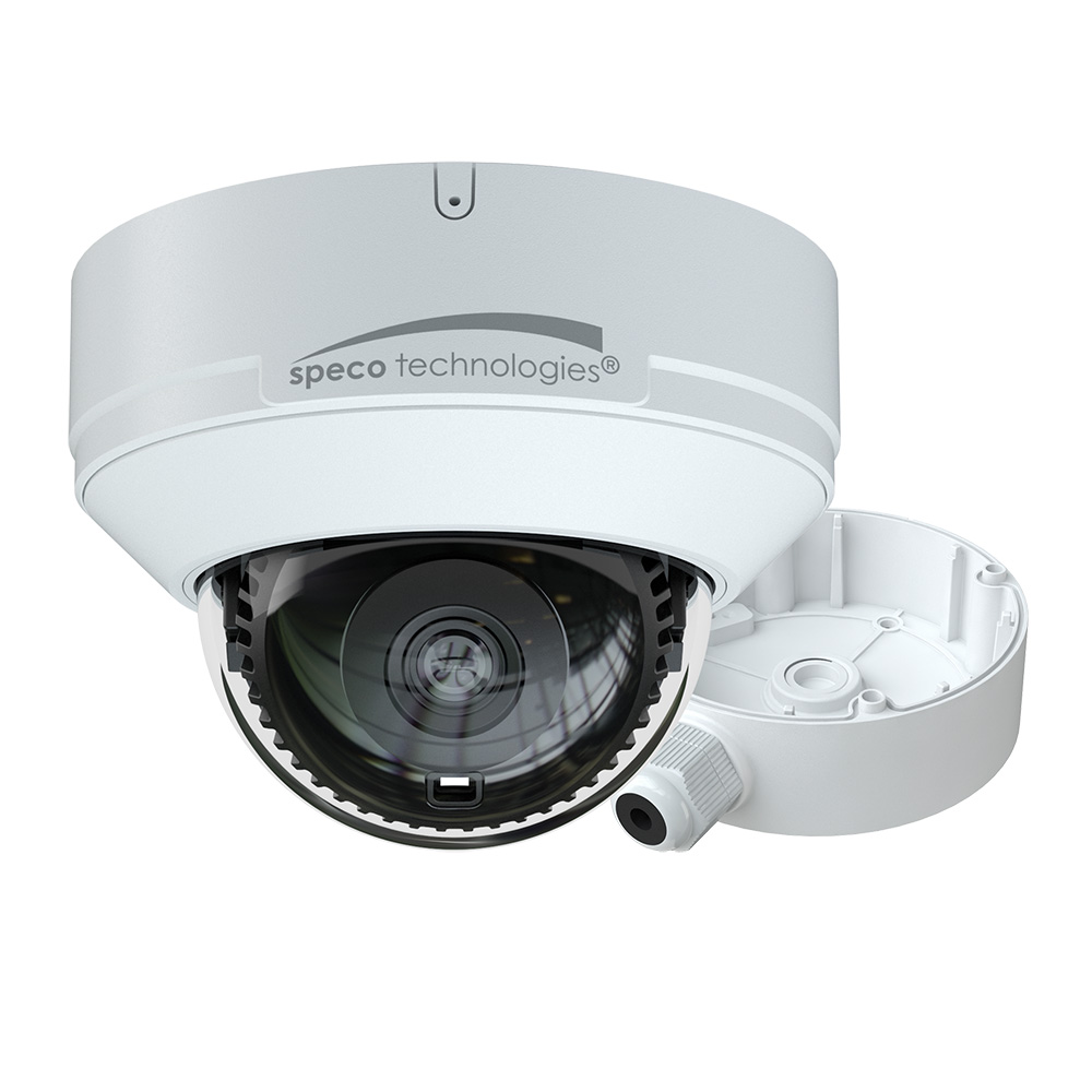 image for Speco 4MP H.265 AI IP Dome Camera w/IR – 2.8mm Fixed Lens & Junction Box