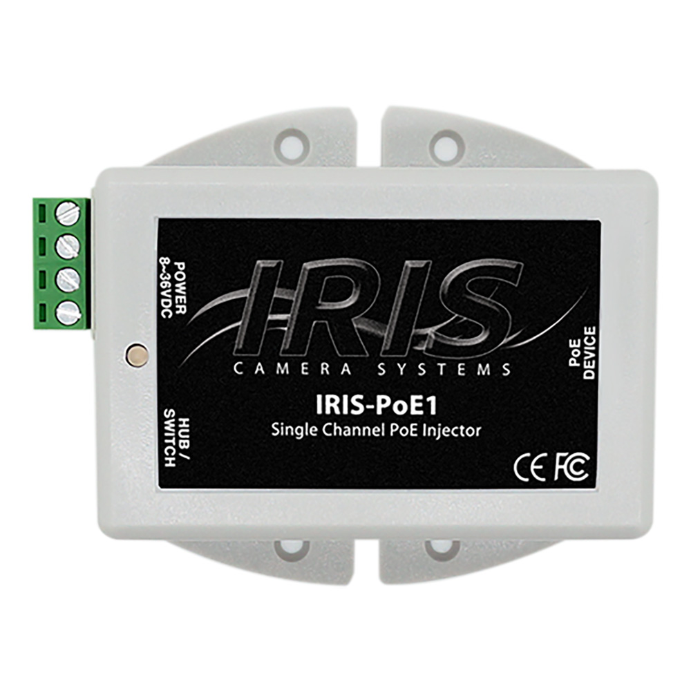 image for Iris Single Channel PoE Injector – 8-36VDC Input Voltage & 48VDC Output