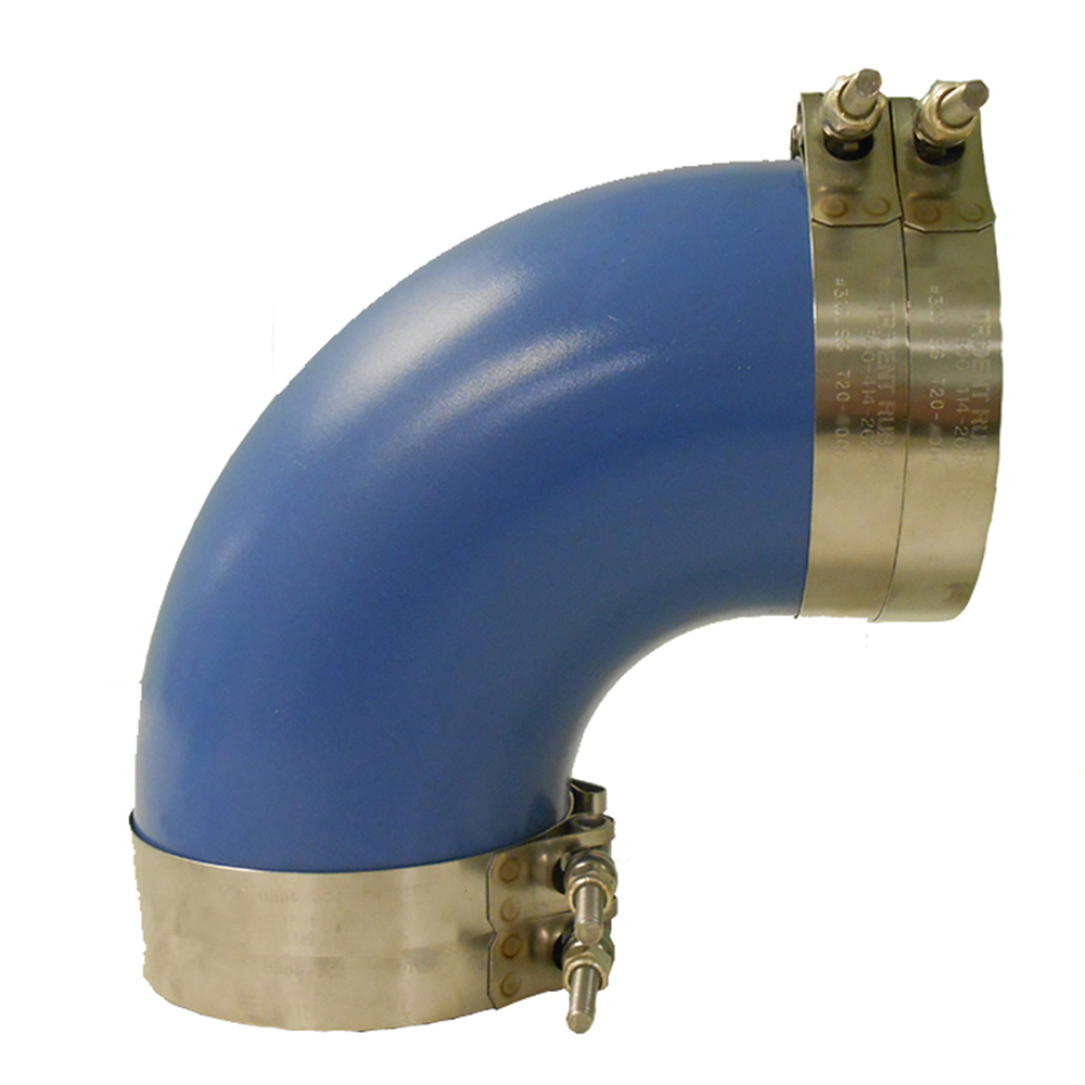 image for Trident Marine 3″ ID 90-Degree Blue Silicone Molded Wet Exhaust Elbow w/4 T-Bolt Clamps