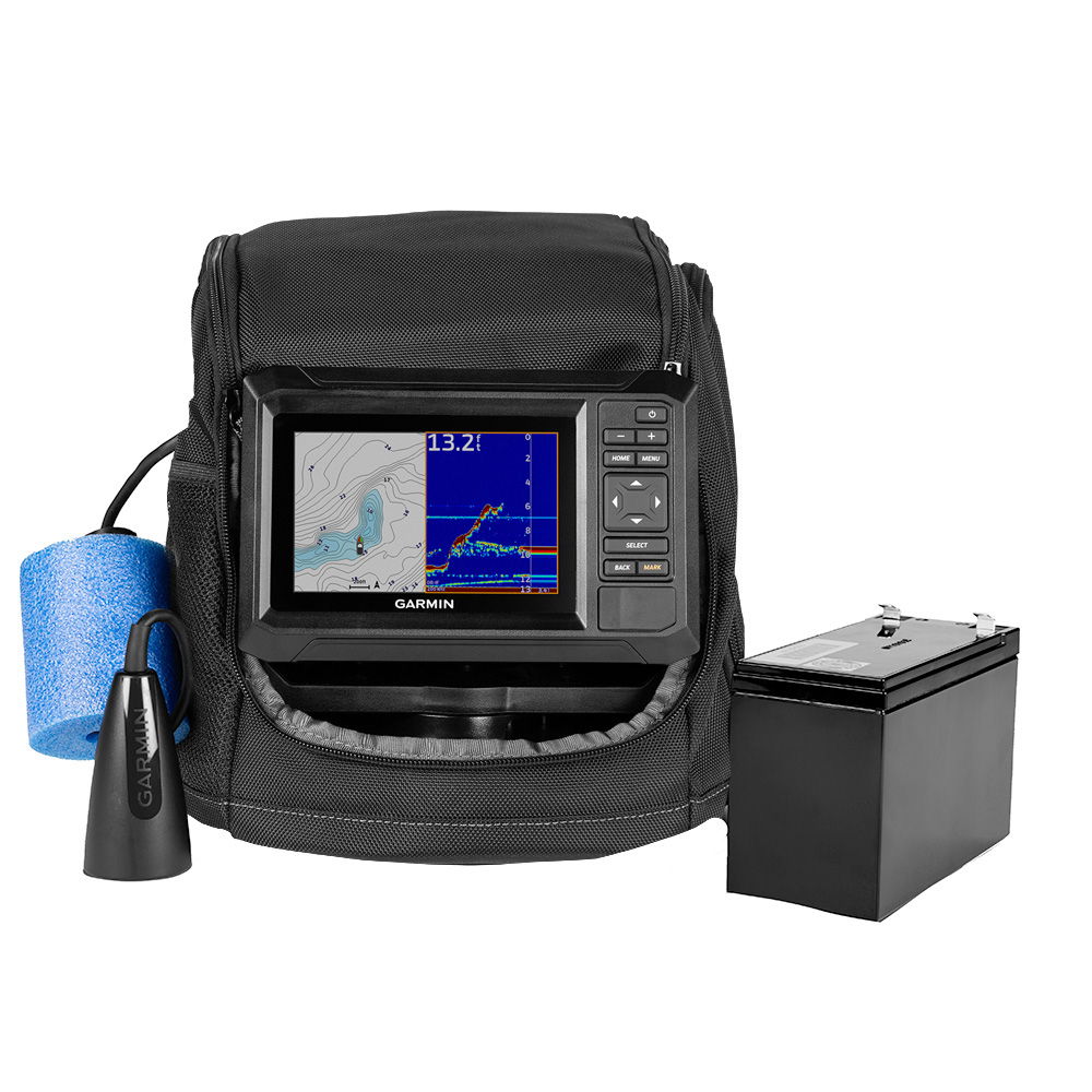 image for Garmin ECHOMAP™ UHD2 Keyed 5″ cv Ice Fishing Bundle w/ECHOMAP™ UHD2 53cv & Dual Beam-IF Transducer