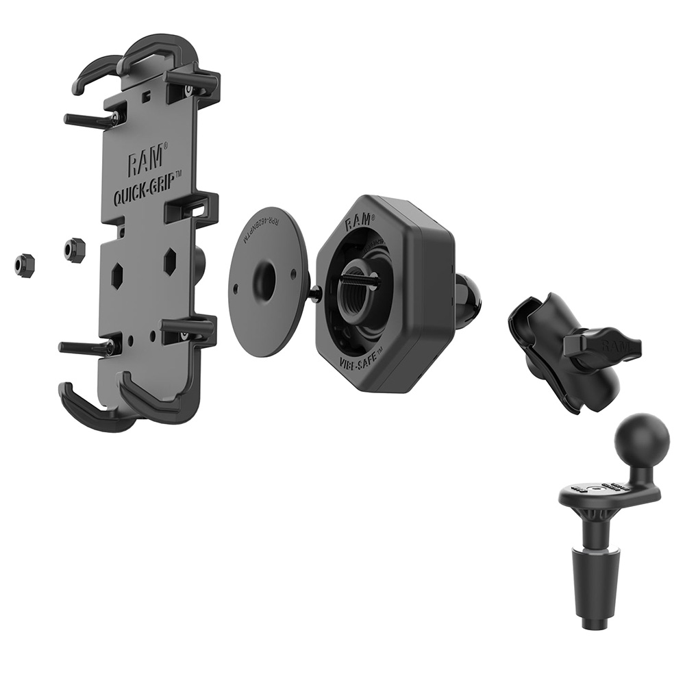 RAM Mount RAM&reg; Quick-Grip&trade; XL Phone Mount w/Vibe-Safe&trade; &amp; Fork Stem Base - Short 3